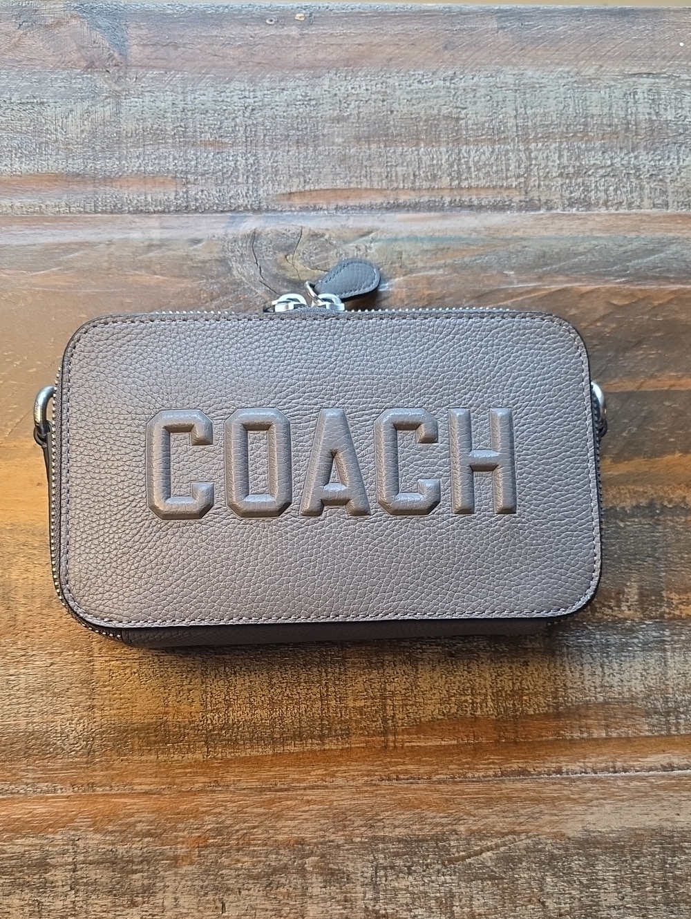 Coach Charter Slim Leather  Crossbody Bag With Embossed Logo